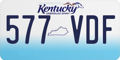 KY license plate 577VDF