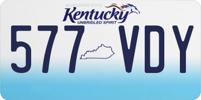 KY license plate 577VDY
