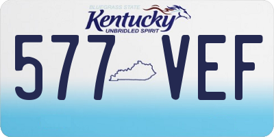 KY license plate 577VEF