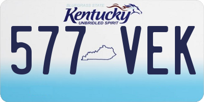 KY license plate 577VEK