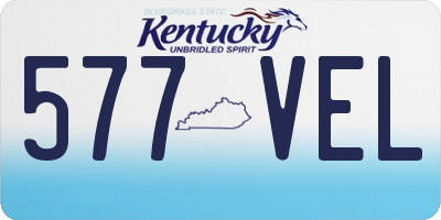 KY license plate 577VEL
