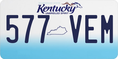 KY license plate 577VEM