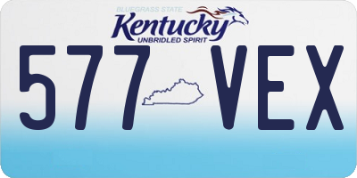KY license plate 577VEX