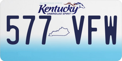 KY license plate 577VFW