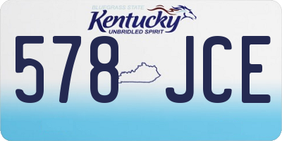 KY license plate 578JCE