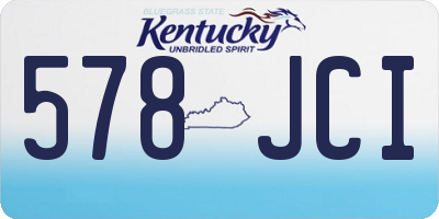 KY license plate 578JCI