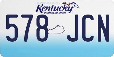 KY license plate 578JCN