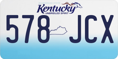 KY license plate 578JCX