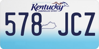 KY license plate 578JCZ