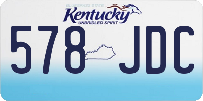 KY license plate 578JDC