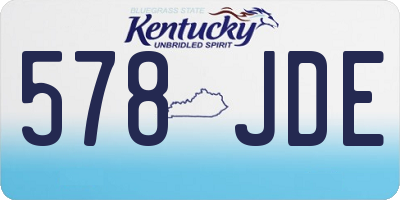 KY license plate 578JDE