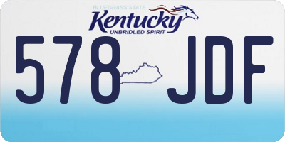 KY license plate 578JDF