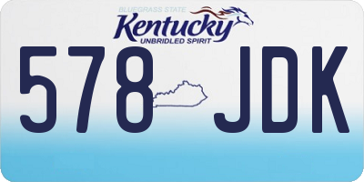 KY license plate 578JDK