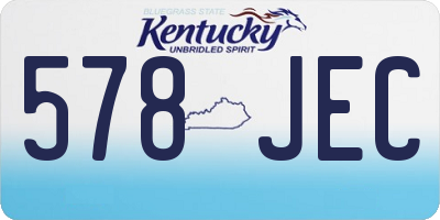 KY license plate 578JEC