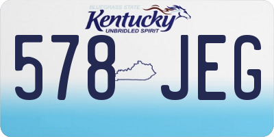 KY license plate 578JEG