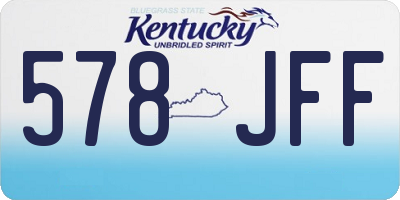 KY license plate 578JFF