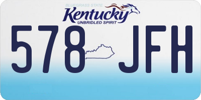 KY license plate 578JFH