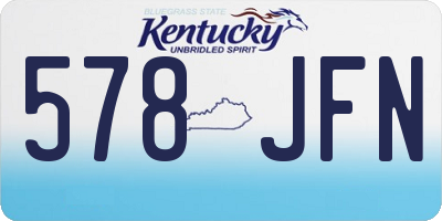 KY license plate 578JFN