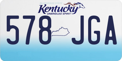 KY license plate 578JGA