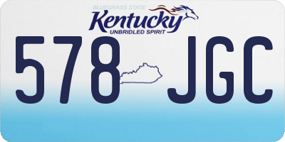 KY license plate 578JGC