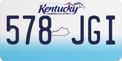KY license plate 578JGI