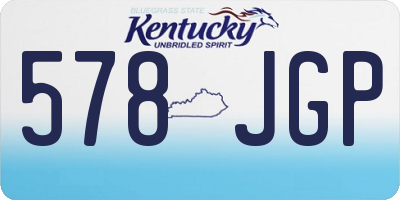 KY license plate 578JGP
