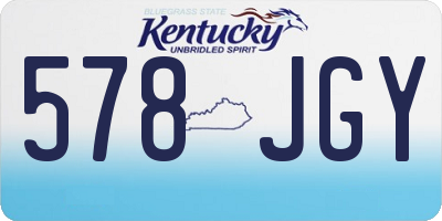 KY license plate 578JGY