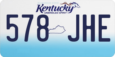 KY license plate 578JHE
