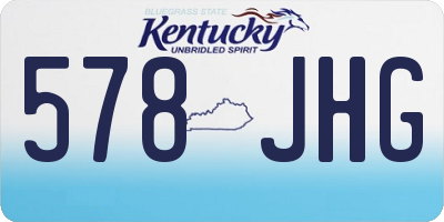 KY license plate 578JHG