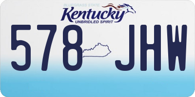 KY license plate 578JHW
