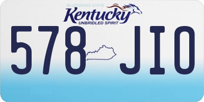 KY license plate 578JIO