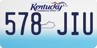 KY license plate 578JIU