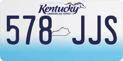 KY license plate 578JJS