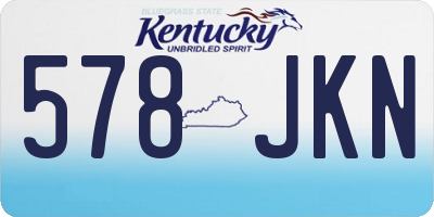 KY license plate 578JKN