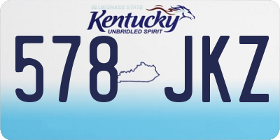 KY license plate 578JKZ