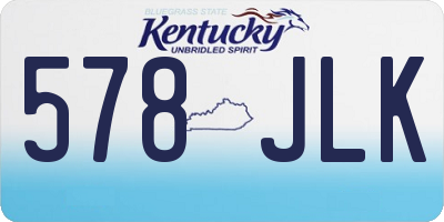 KY license plate 578JLK