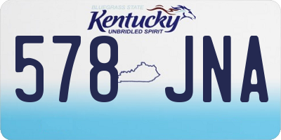 KY license plate 578JNA