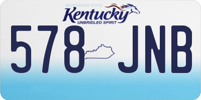 KY license plate 578JNB