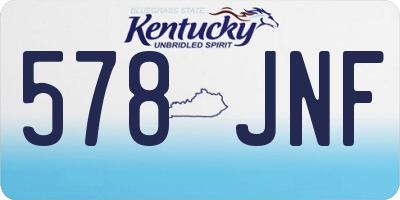 KY license plate 578JNF