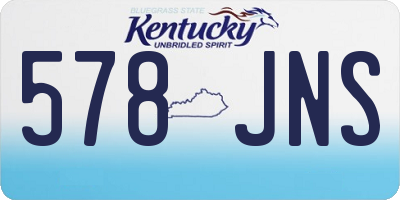KY license plate 578JNS