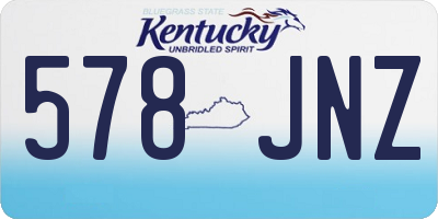 KY license plate 578JNZ