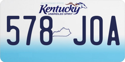 KY license plate 578JOA