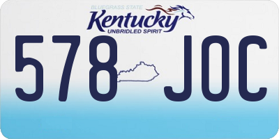 KY license plate 578JOC