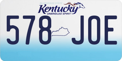 KY license plate 578JOE