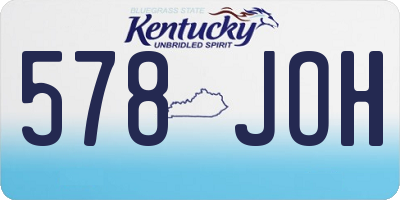 KY license plate 578JOH