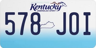 KY license plate 578JOI