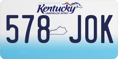 KY license plate 578JOK