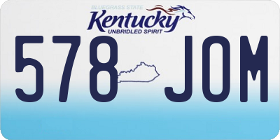 KY license plate 578JOM