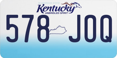 KY license plate 578JOQ