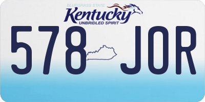 KY license plate 578JOR
